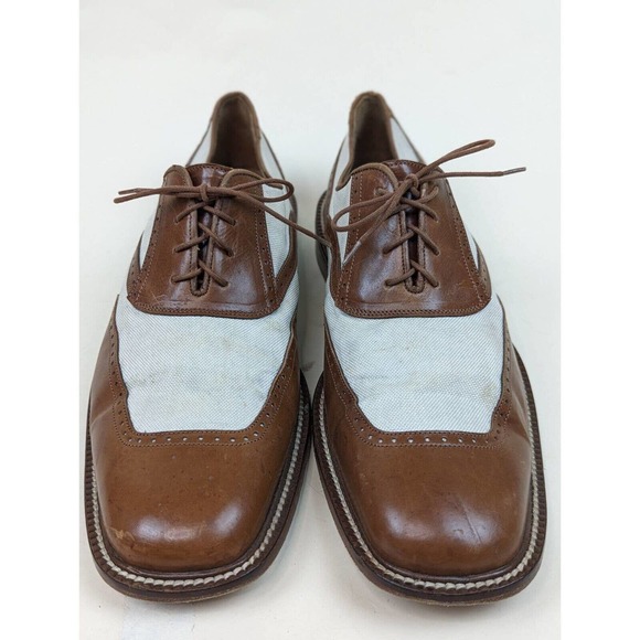 Vintage Belvedere Florence Mens Oxford Dress Shoes Brown Leather Vero Cuoio 11M main image 8
